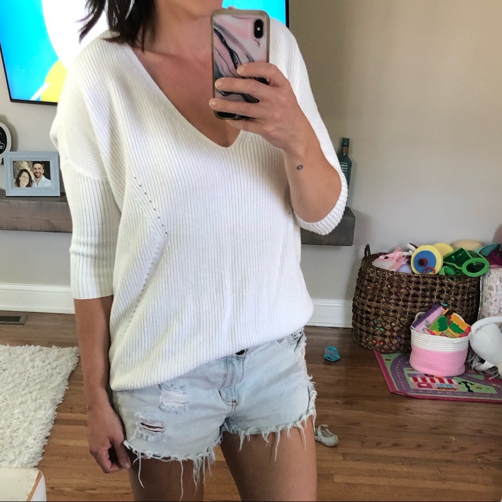Express white sweater